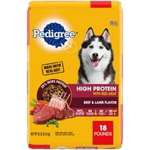 Pedigree High Protein Beef and Lamb Dry Dog Food, 18 lb Bag