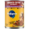 thumbnail image 1 of Pedigree Choice Cuts In Gravy Prime Rib, Rice & Vegetable Flavor Wet Dog Food, 13.2 Oz. Cans 12 Pack, 1 of 9