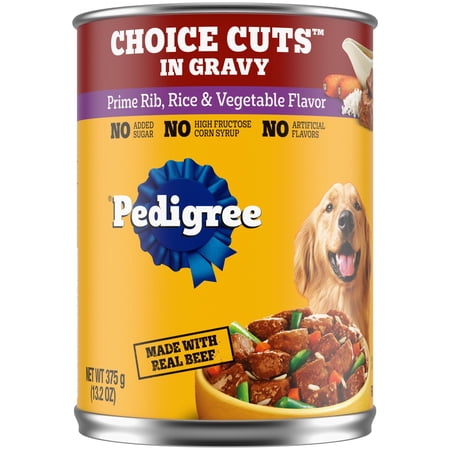 PEDIGREE CHOICE CUTS IN GRAVY PRIME RIB, RICE...