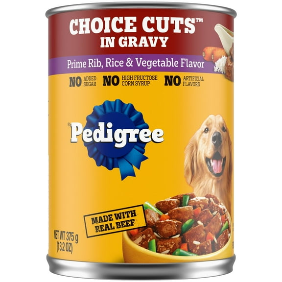 Pedigree Choice Cuts In Gravy Prime Rib, Rice & Vegetable Flavor Wet Dog Food, 13.2 Oz. Cans 12 Pack