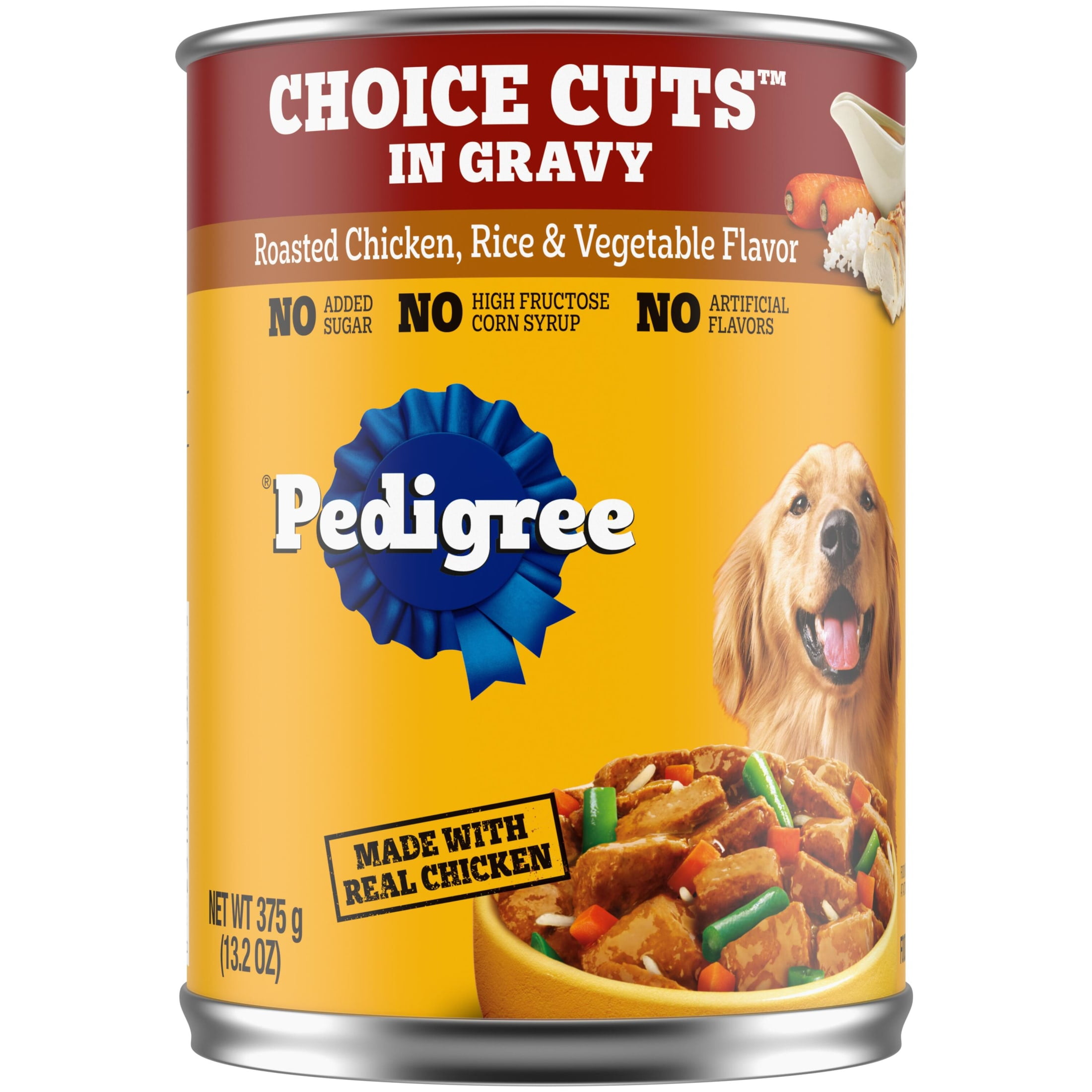 Pedigree Homestyle Meals Adult Canned Wet Dog Food Roasted Chicken, Rice and Vegetable Flavor in Gravy, 13.2 oz. Can
