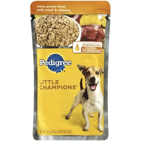Pedigree Little Champions Meaty Ground Dinner With Beef & Cheese Dog Food, 5.3 Oz