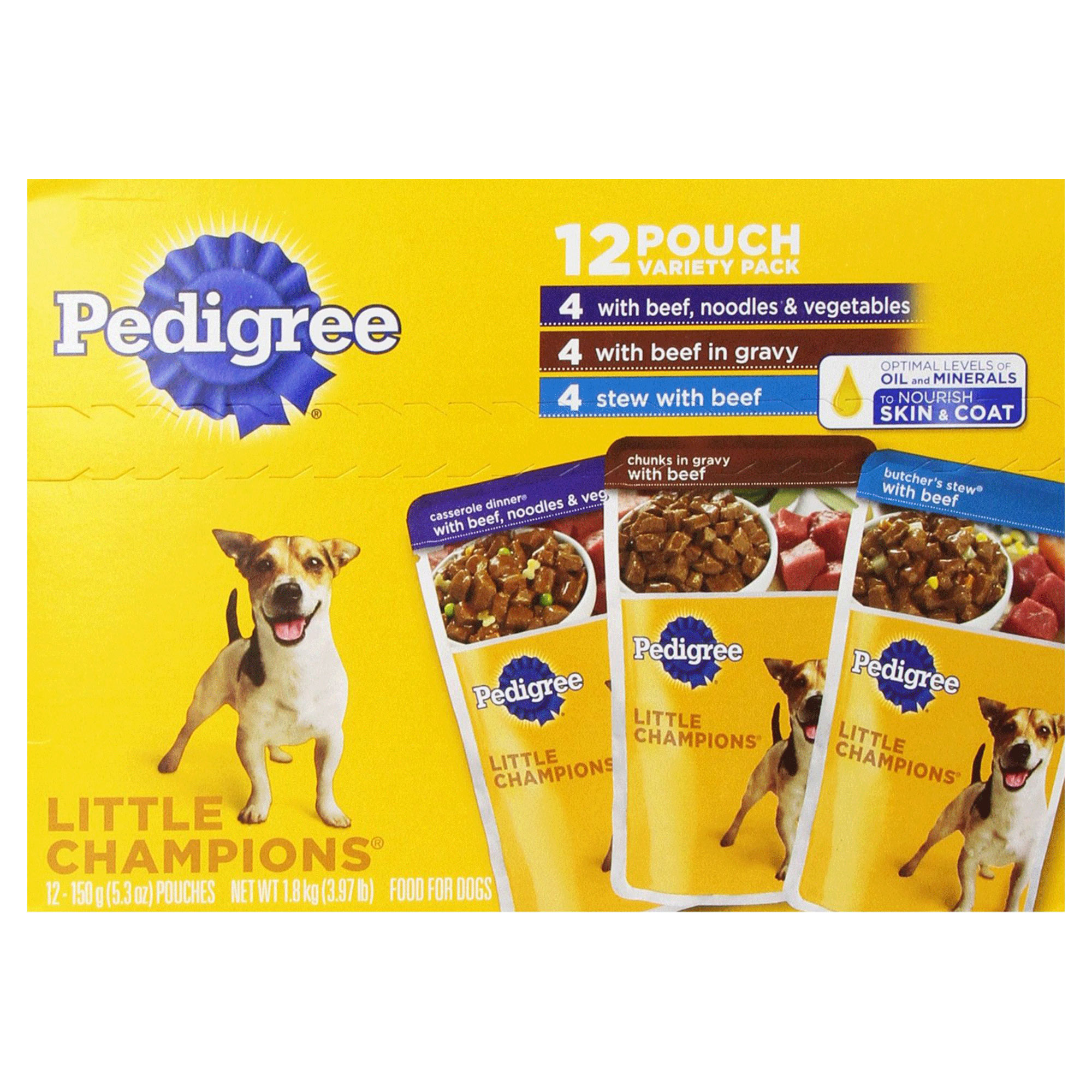 Pedigree Little Champions Pouch Variety Pack Dog Food, Pack Of 12 - image 1 of 4