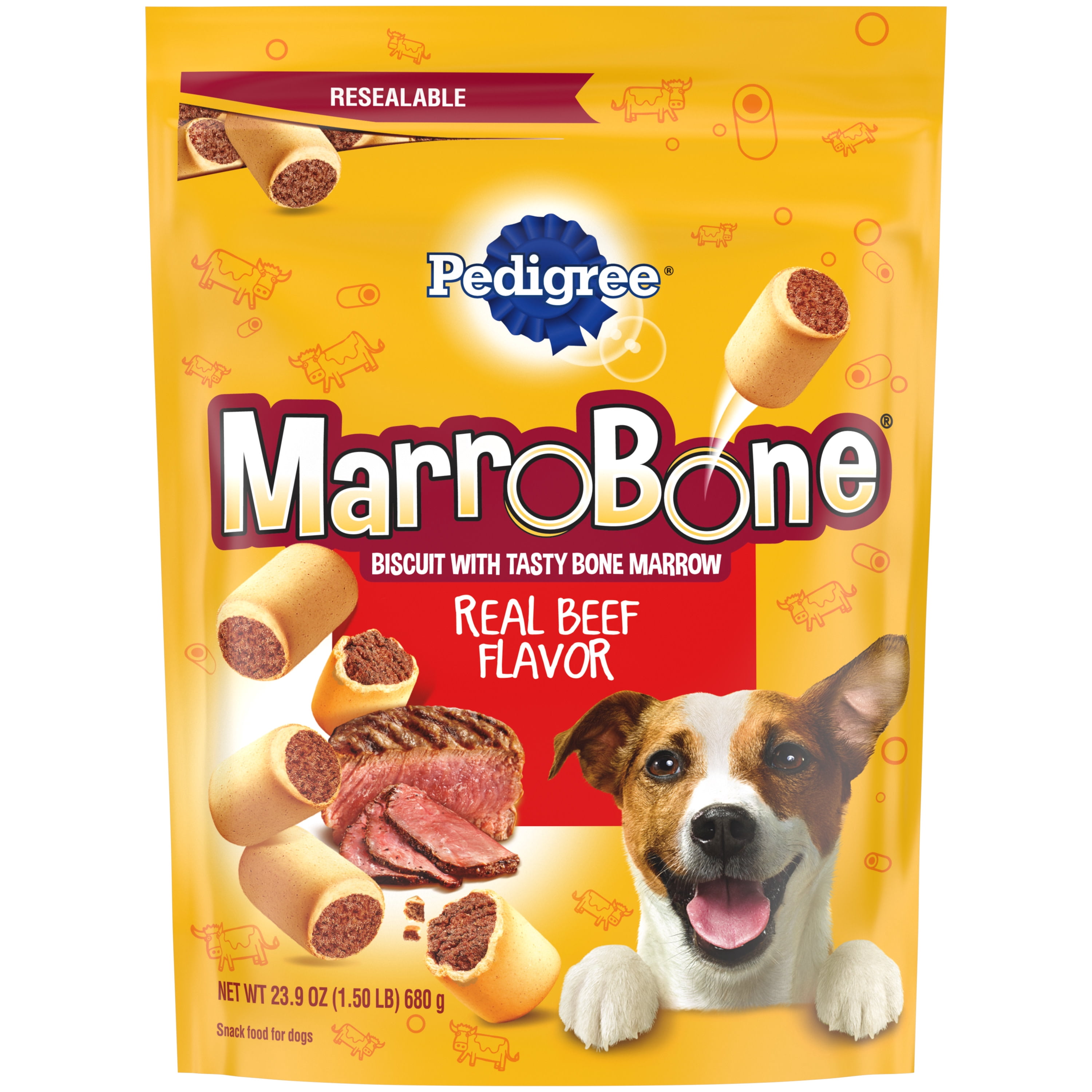 Pedigree Marrobone Real Beef Flavor Biscuit Dog Treats, 23.9 oz Pouch