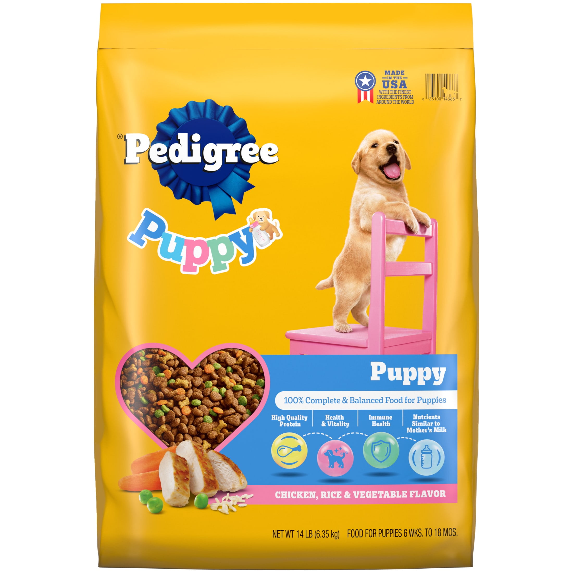 Pedigree Puppy Growth And Protection Chicken And Vegetable Dry Dog Food For Puppies 30 Lb Bag