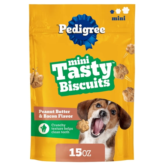 Tasky Mini Dog Pedigree Mini Tasty Biscuits Dog Treats, Peanut Butter & Bacon Flavor ...