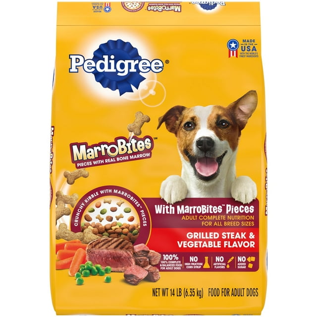 Pedigree with MarroBites Grilled Steak and Vegetable Flavor Dry Dog