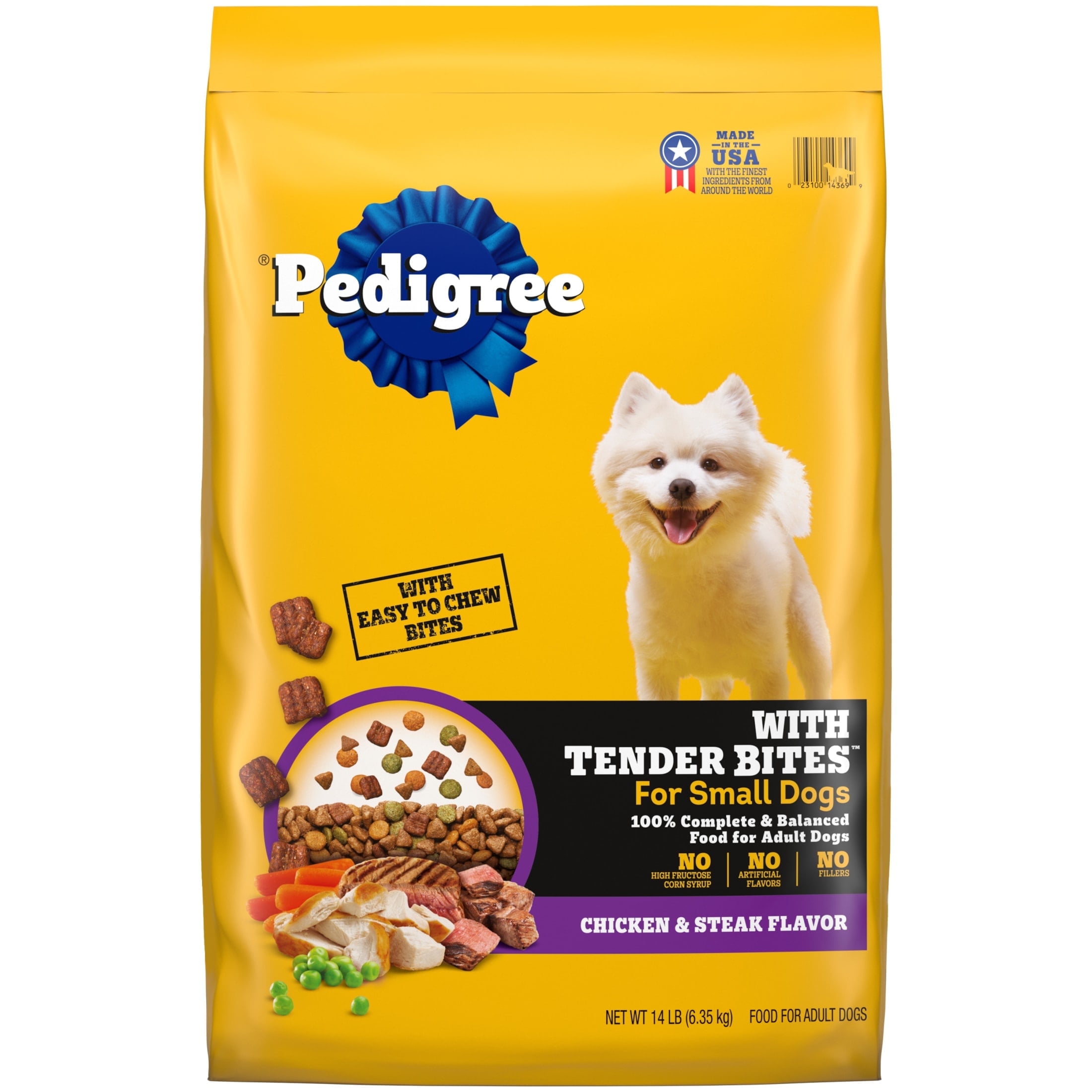 Pedigree Small Dog Adult Dry Food with Chicken and Steak Flavor, 14 lbs