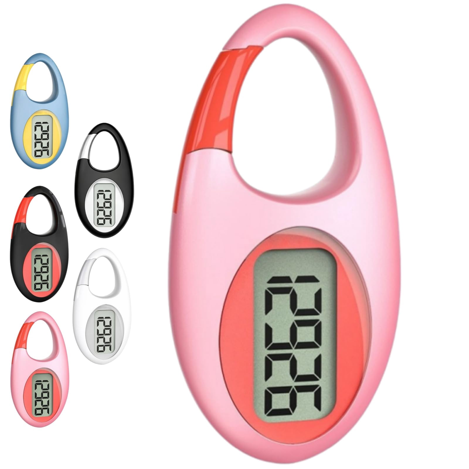 Pedometer, 3D Step Counter with Carabiner Clip, Portable Daily Walking ...
