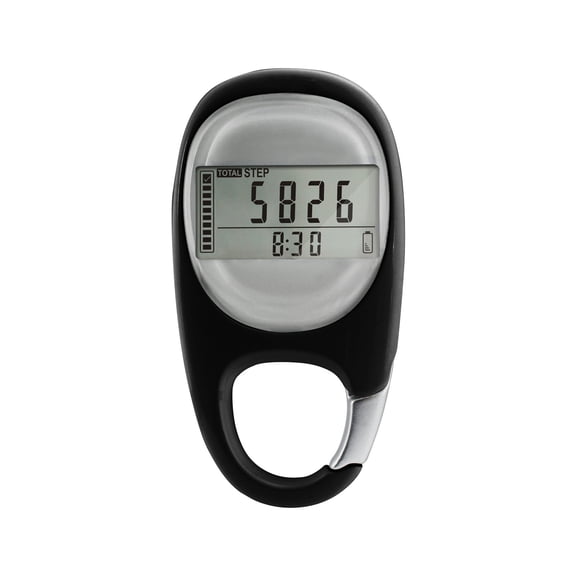 Pedometer for Walking with Accurate 3D Step Counter and Carabiner, Portable Fitness Tracker for Men Women and Seniors, Easy to Use Daily Activity Monitor