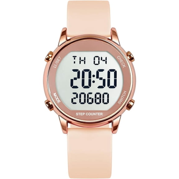 Pedometer Watch for Women, Step Counter for Walking No App/Phone Required Step Counter, Fitness Calorie , Distance , , Large Digital Display Watch, TU-2509