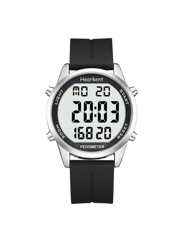 Pedometer Watch for Walking for Senior Non Bluetooth No App Required with Steps Calories Counter and LCD Large Numbers Hearkent-2306