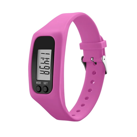 Pedometer Watch with LCD Screen, Step Counter, Calorie Tracker & Adjustable Wristband for Walking, Jogging & Daily Fitness Motivation,Pink