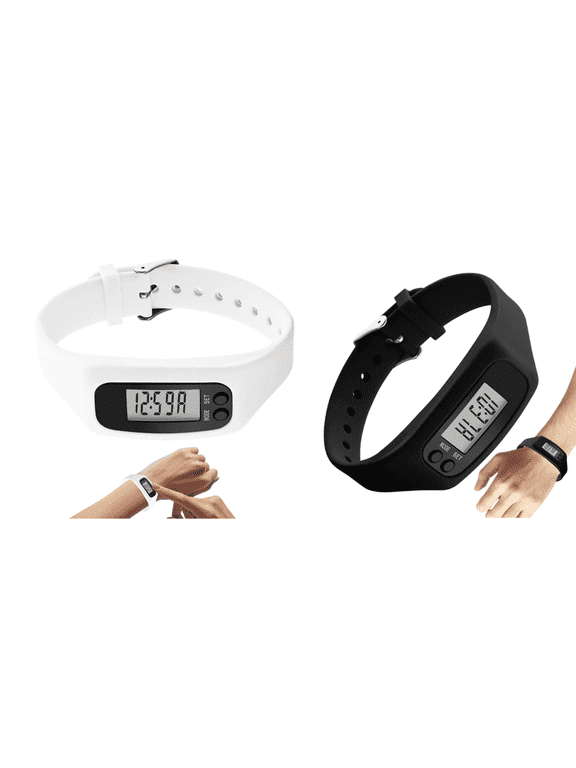Pedometer watch with lcd display, no app required step counter and calorie monitor, fitness pedometer wrist watch for daily travel, walking, jogging and hiking, activity tracker2Pcs