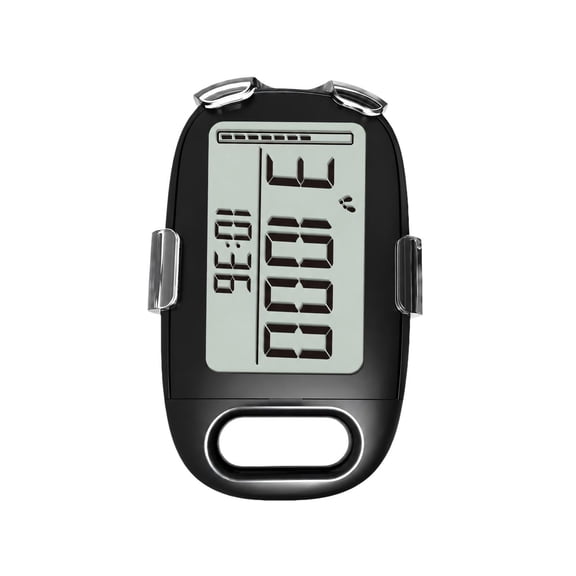 Pedometer with 3D Sensing and Multiple Exterior Control, Digital Step Display, Activity Estimates, and Compacts Carry Format