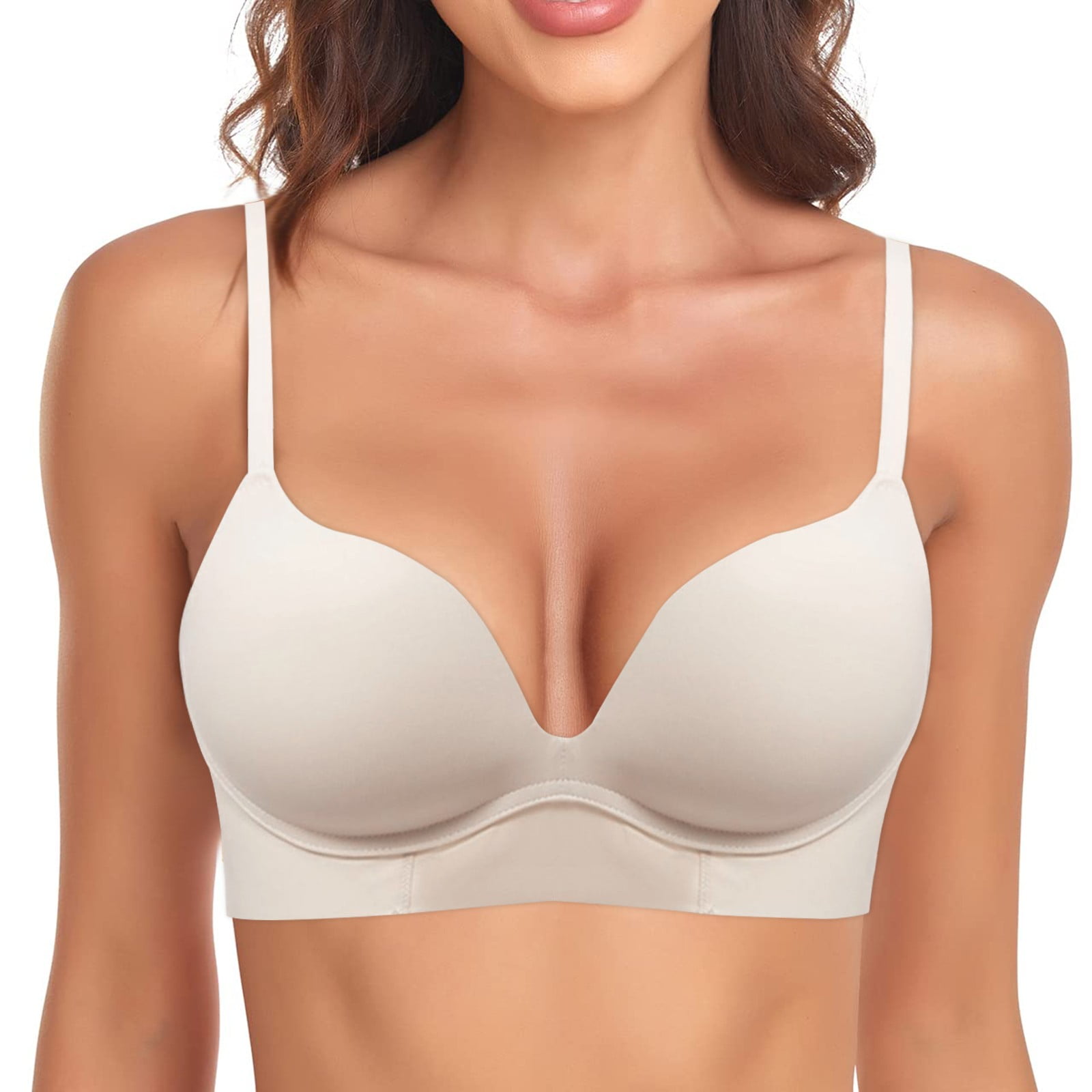 Bras for Women No Underwire Front Closure Comfort Push Up T Shirt