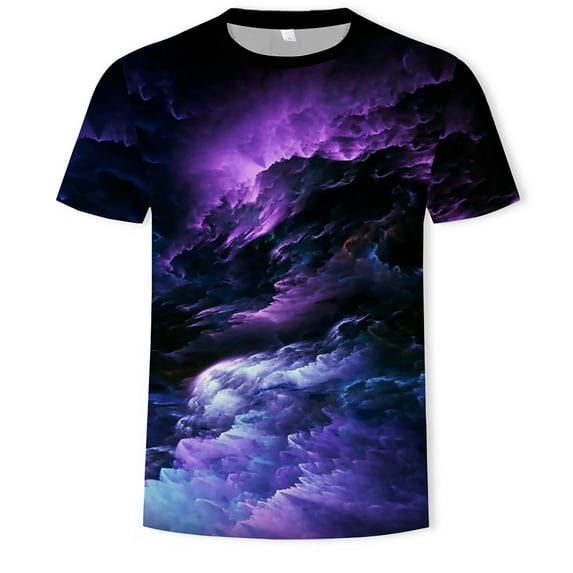 Pedort Cotton T-Shirt For Men Workwear Men's Short Sleeve Pocket T-Shirt Men's ComfortSoft T-Shirt Purple,5XL