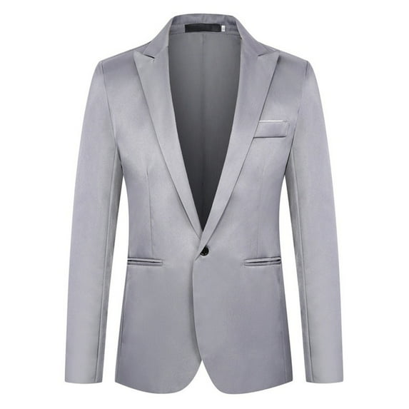 Pedort Mens Suit Men's Casual Knit Blazer Suit Jackets Two Button Lightweight Unlined Sport Coat(Grey,M)