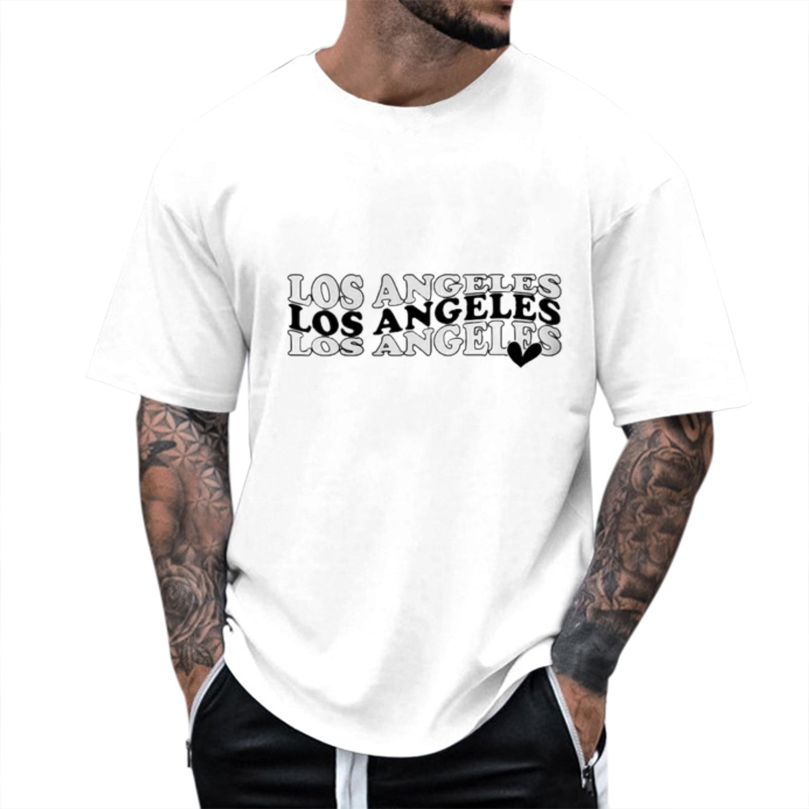 Los Angeles Shirt Men, Cotton Tee Clothes, Cotton Shirts