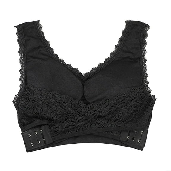 Pedort Pumping Bra Hands Free Women's Wire-Free Front Cotton Closure Bra Comfortable Bras Black,XL