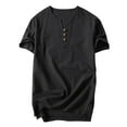 thumbnail image 1 of Pedort Shirts For Men Dressy Casual Short Sleeve T Shirt Summer Tee Top Casual Loose Crewneck Tee Streetwear Tops Black,4XL, 1 of 3