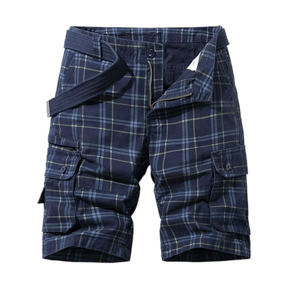 Pedort Shorts For Men Workout Shorts Men Men's Cargo Shorts Cotton Lightweight Multi Pocket Casual Outdoor Hiking Shorts Blue,34
