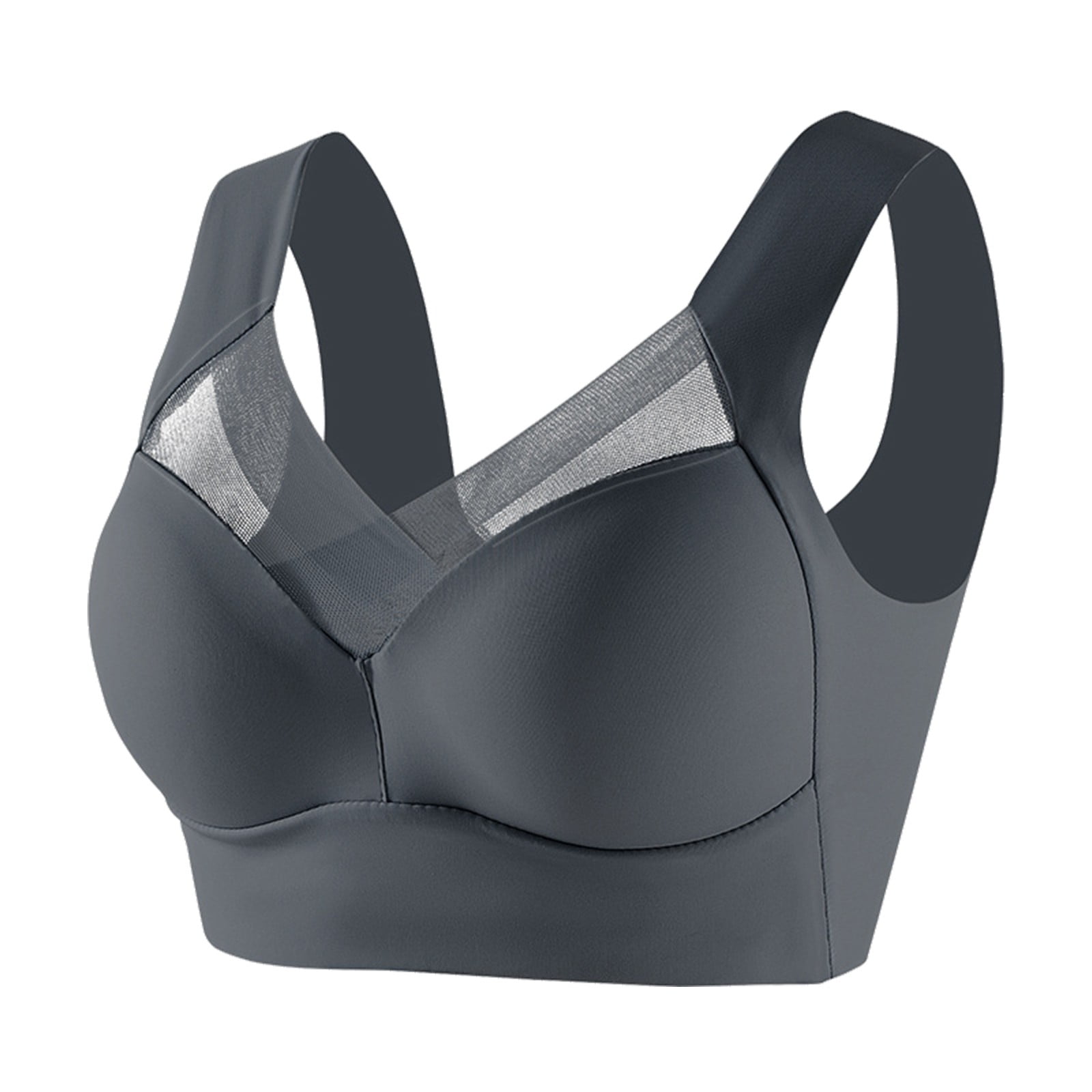 Pedort Strapless Bras For Women Large Bust Minimizer Bra for Women Full Coverage Lace Plus Size Compression Bra Unlined Bras with Underwire Grey 3XL