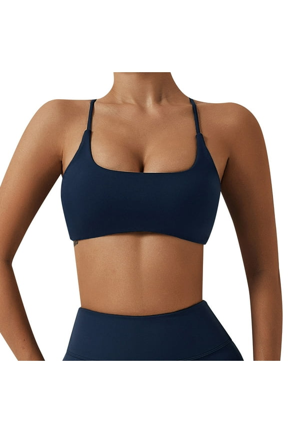 Strapless Bras for Women Closure Wireless Back Support Full Coverage Unlined Bra Navy,S