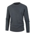 thumbnail image 1 of Pedort Sweaters for Men Plus Size Long Sleeve Sweater Casual Loose Fit Ribbed Knit Pullover Grey,2XL, 1 of 4