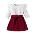 thumbnail image 1 of Pedort Toddler Baby Girl Outfits Set Hoodie and Skirts Outfit Set White,100, 1 of 5
