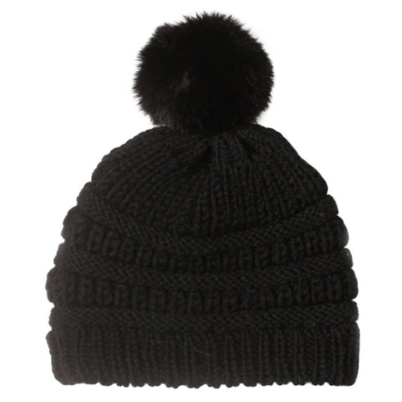 Pedort Winter Hat for Kids Toddler Children Windproof Winter Hat Black,One Size