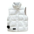 thumbnail image 1 of Pedort Women Vests Fashion Casual Plus Size Sleeveless Jacket Plus Size Winter Warm Slim Zipper Coats Outdoor Puffer Quilted Vest White,M, 1 of 4