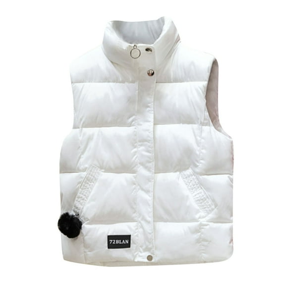 Pedort Women Vests Fashion Casual Plus Size Sleeveless Jacket Plus Size Winter Warm Slim Zipper Coats Outdoor Puffer Quilted Vest White,M
