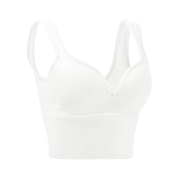 Pedort Workout Bra Top Sports Bras for Women High Support No Padding Workout Yoga Bras Comfort No Underwire Lace Vest Everyday Wear White,2XL
