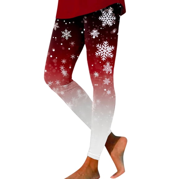 Pedort christmas leggings women no boundaries Women's Thanksgiving Leggings Stretchy Graphic Printed Christmas Legging Tights Red,S