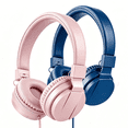 thumbnail image 1 of Pedoxline Kids Headphones 2 Pack for Boys Girls, Wired over Ear Headphones for School with Microphone, Foldable Stereo Wired Toddler Earphones 3.5mm Jack for School /PC/Mac/Tablet (Pink+Blue), 1 of 7