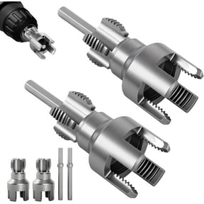 Pedoxline PVC&Plastic Pipe Threading Tool Kit (2Pcs) 1/2" & 3/4" Dual-Function Internal & External Pipe Threader Kit, Pipe Thread Cutting Tool, Electric Drill Compatible for Home Repair, Alloy