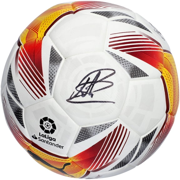 Pedri Barcelona Autographed Puma La Liga Logo Soccer Ball