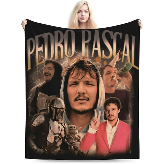 Pedro Actor Pascal Throw Blanket Flannel Blanket Warm Soft Microfiber Blanket for Living Room Couch Sofa Bedroom Decor Gifts 40"x30"