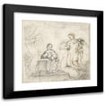 thumbnail image 1 of Pedro Duque y Cornejo 21x20 Black Modern Framed Museum Art Print Titled - The Annunciation (Angel Approaching from the Right) (1700-1750), 1 of 5