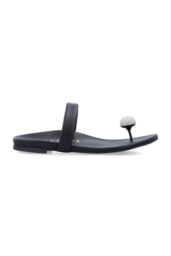 Bria Minimalist Textured Sandals Black (Women's)