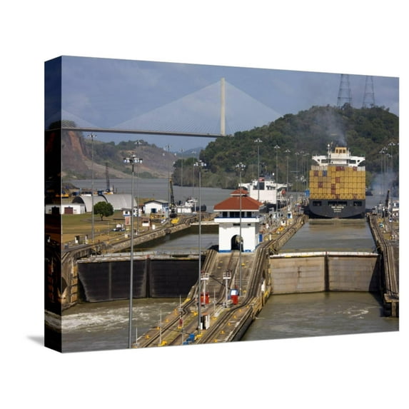 Art.com Pedro Miguel Locks, Panama Canal, Panama, Central America Stretched Canvas Print Wall Art by Richard Cummins, 16" x 12"