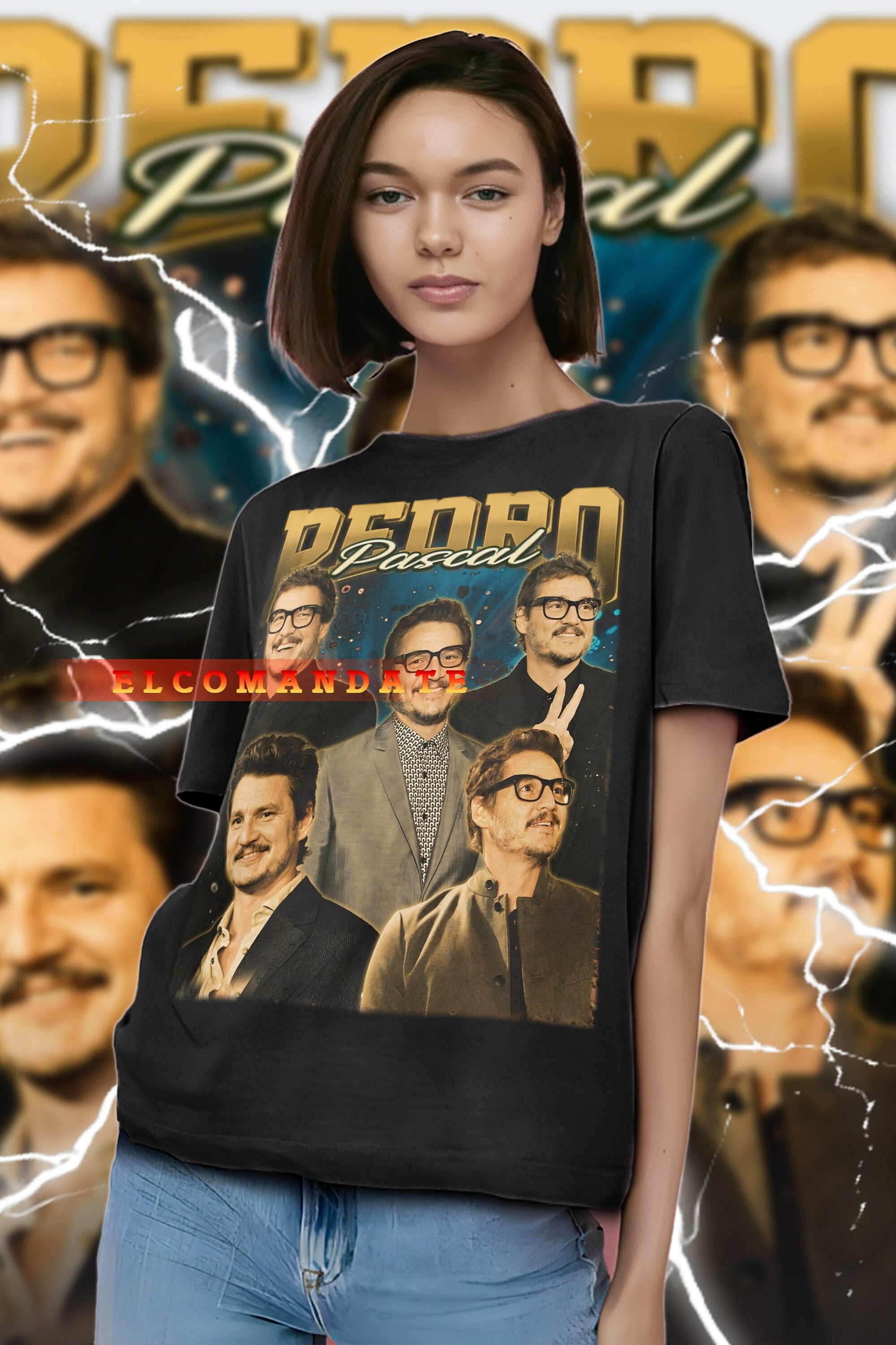 Pedro Pascal Actor Vintage Shirt Pedro Pascal Homage Tshirt Pedro ...