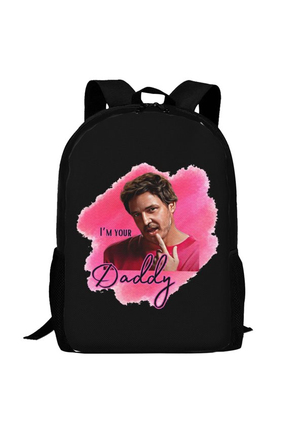 Pedro Pascal Backpack,3d Print Laptop Backpack Lightweight Casual Daypack Bookbag Multi-Function Travel Backpack 16.5 In