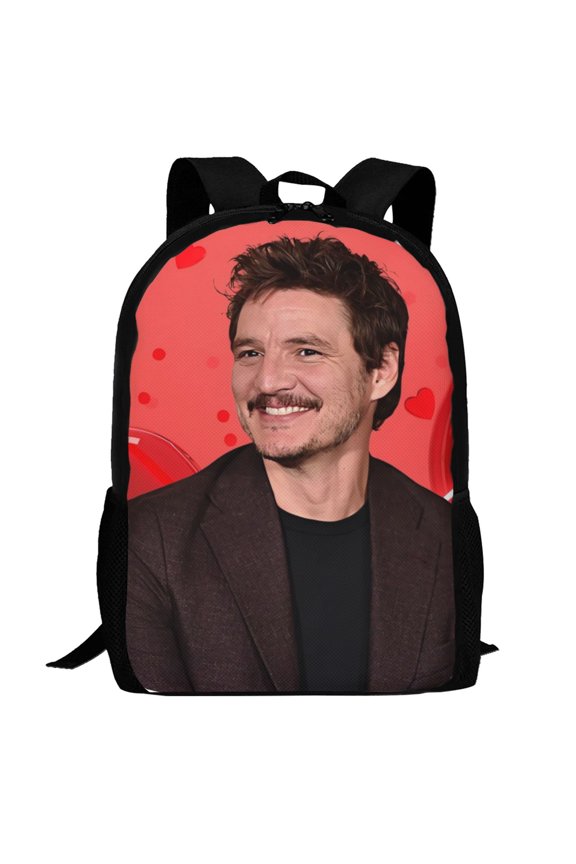 Pedro Pascal Backpack,3d Print Laptop Backpack Lightweight Casual Daypack Bookbag Multi-Function Travel Backpack 16.5 In
