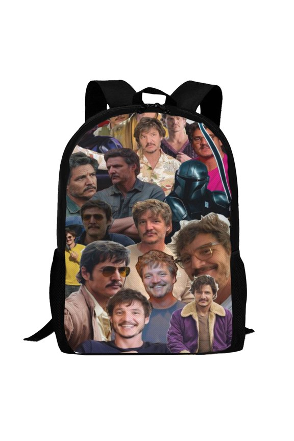 Pedro Pascal Backpack,3d Print Laptop Backpack Lightweight Casual Daypack Bookbag Multi-Function Travel Backpack 16.5 In