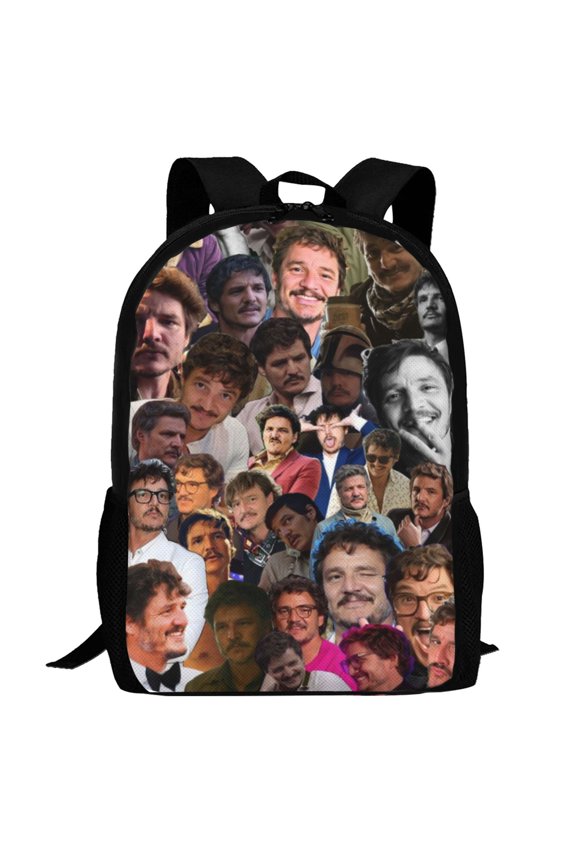 Pedro Pascal Backpack,3d Print Laptop Backpack Lightweight Casual Daypack Bookbag Multi-Function Travel Backpack 16.5 In