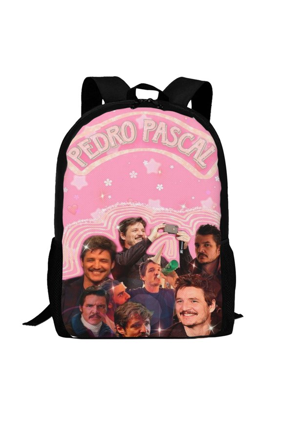 Pedro Pascal Backpack,3d Print Laptop Backpack Lightweight Casual Daypack Bookbag Multi-Function Travel Backpack 16.5 In