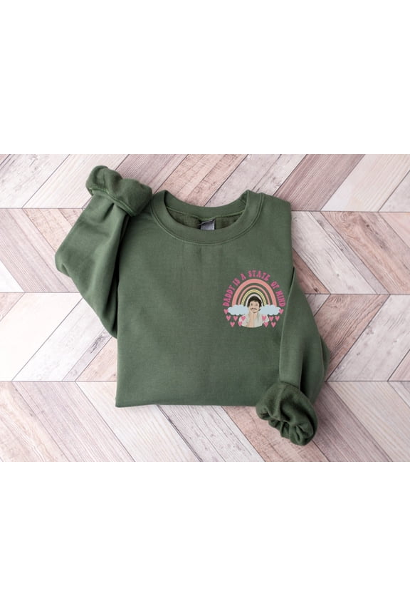 Pedro Pascal Sweatshirt Daddy Is A State Of Mind Retro Rainbow Hoodie Pocket Design Narco Pedro Pascal Fans Pedro Pascal 90S T Shirt