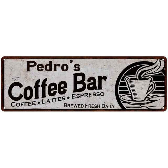 Pedro's Coffee Bar Sign Kitchen Decor 8x24 108240007382